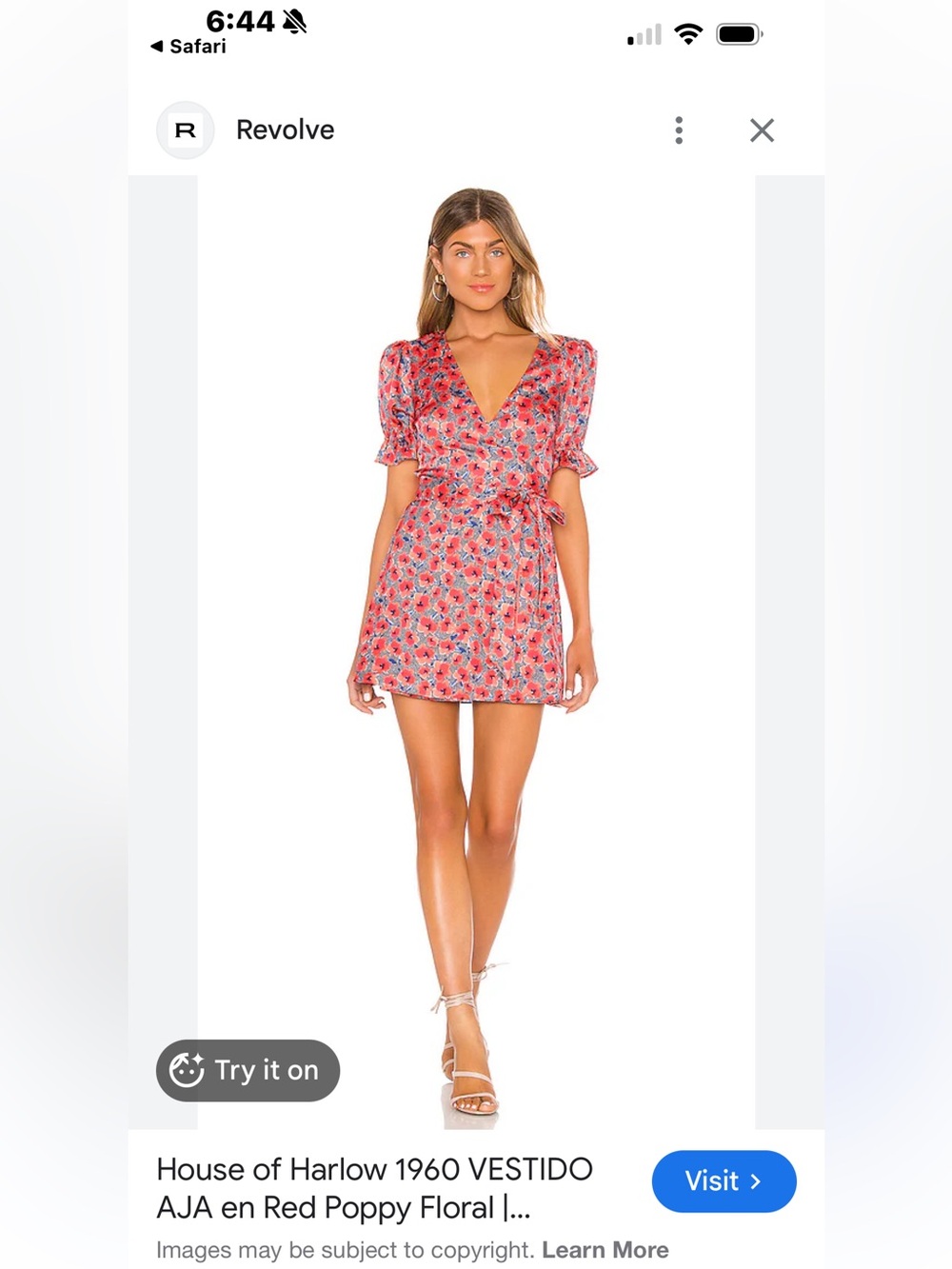 Aja dress House of Harlow 1960 Red Floral Wrap Dress color red poppy floral xs